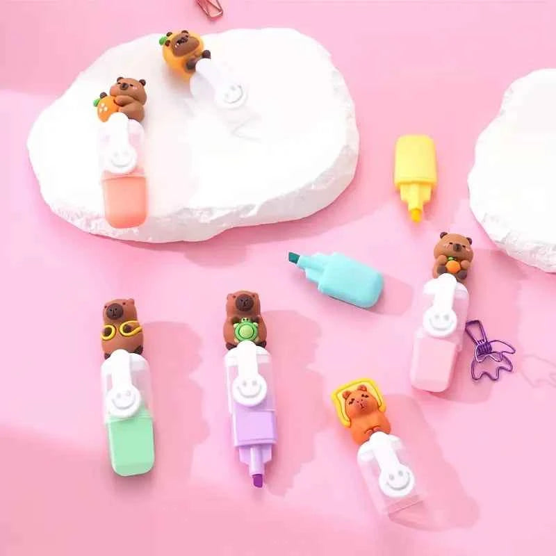 Комплект 6 бр. цветни маркери Капибара