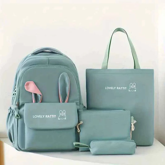 Комплект от 4 части - раница и чанти за училище "Lovely Rattit"
