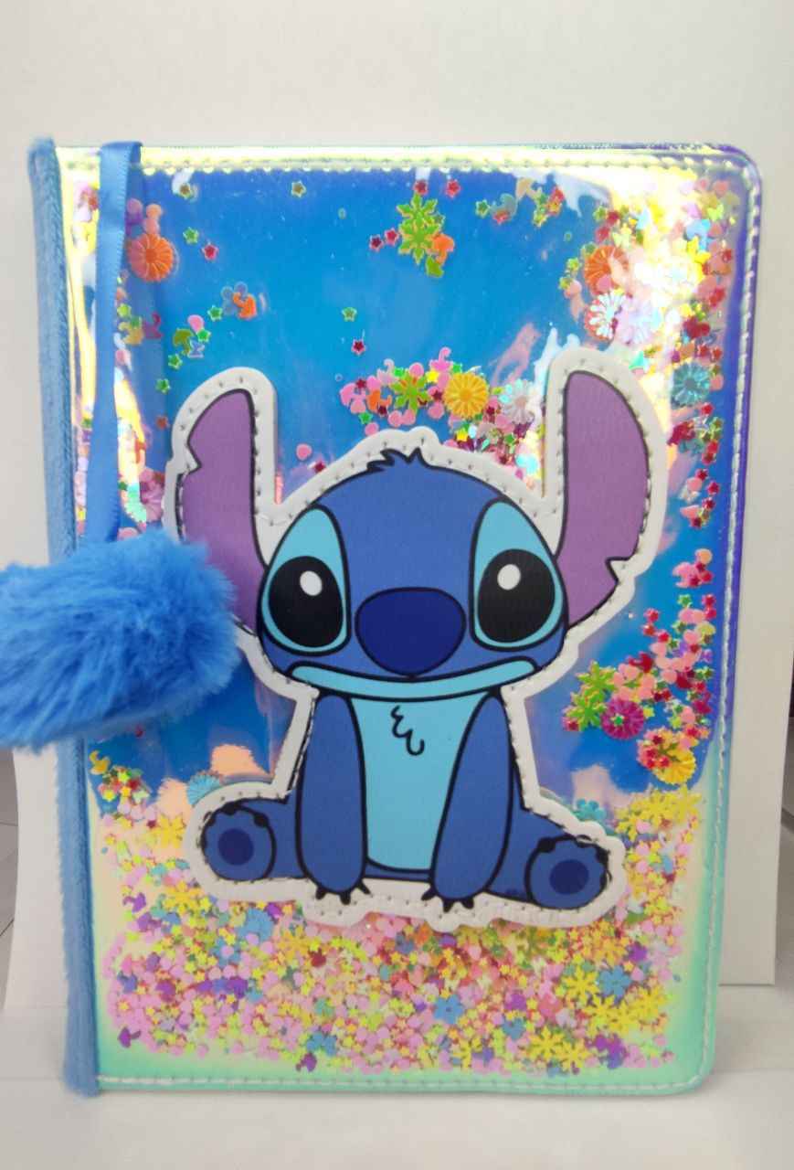 Пухкав интерактивен тефтер Stitch A5 - Блестящ
