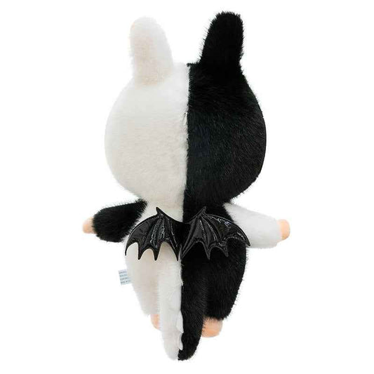 Плюшена играчка Labubu, 25 см (черно-бяла)