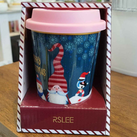 Керамична коледна чаша с капак