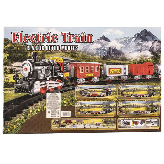 Ретро влак със светлина и звук – класически модел с релси