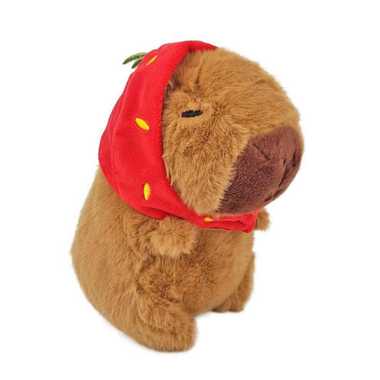 🍓🐾 Плюшена Капибара „Ягодка“ – 20 см | Strawberry Capybara Plush