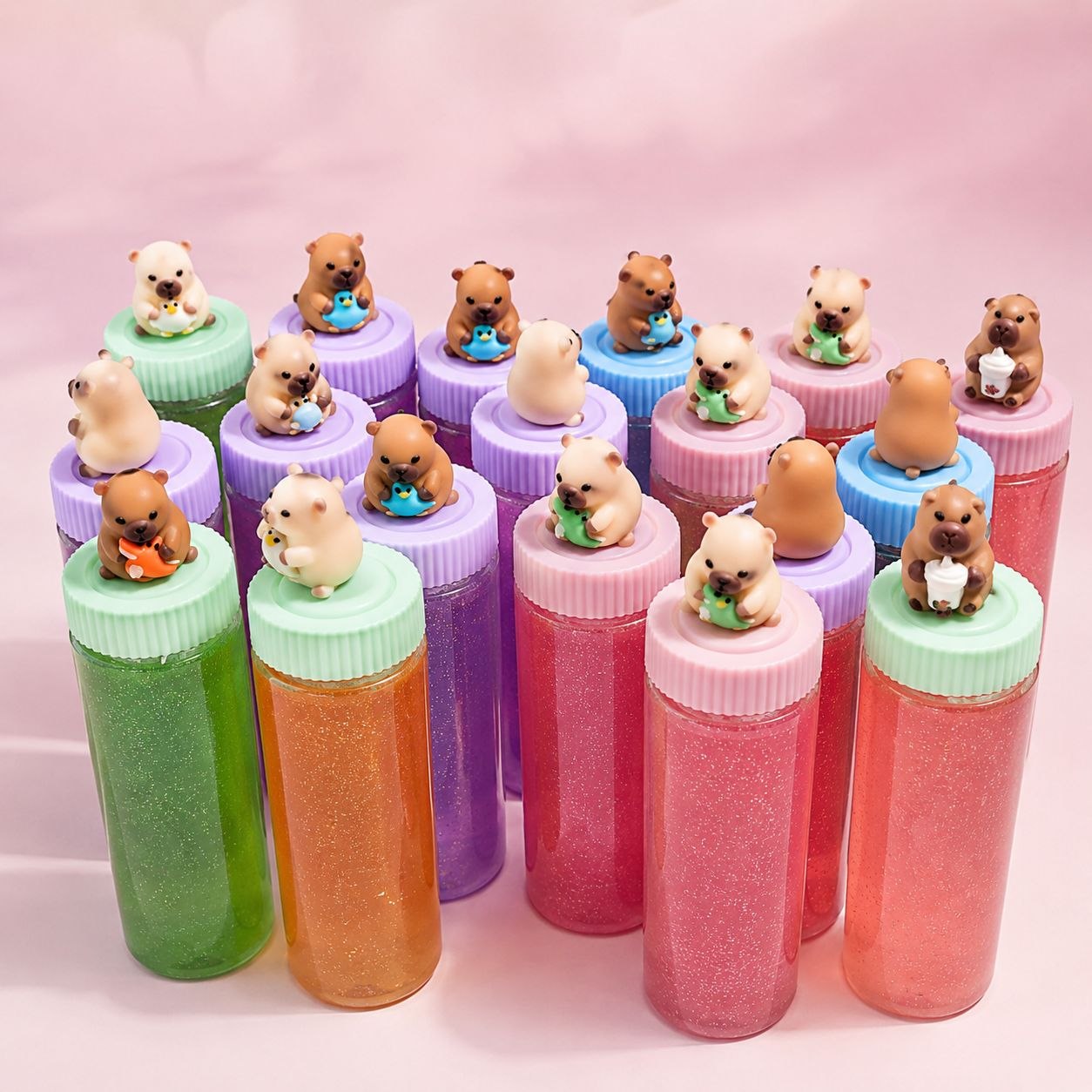 Glitter Capybara Slime – 3D Капачка