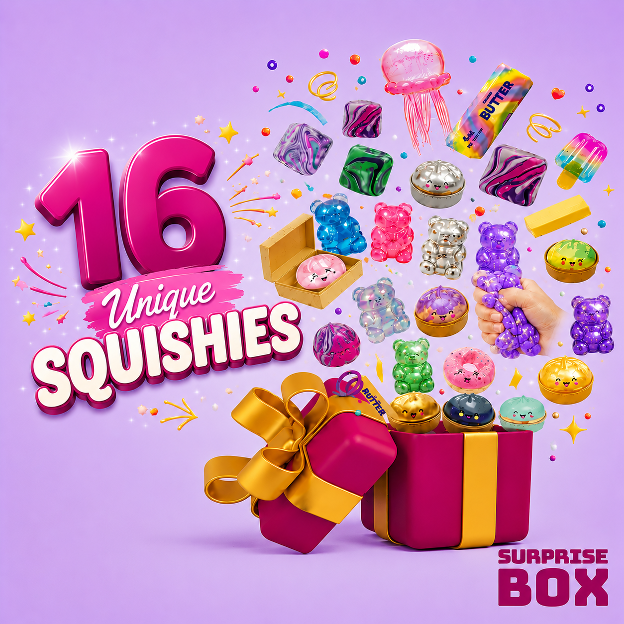 Squishy Surprise Box - мистериозни кутии с много изненади