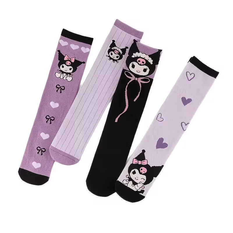 Сет от 4 чифта Kuromi чорапи  – стил за фенове
