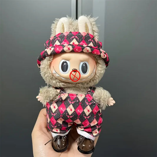 Комплект дрешки за Labubu (розов принт)
