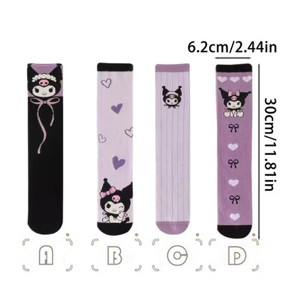 Сет от 4 чифта Kuromi чорапи  – стил за фенове