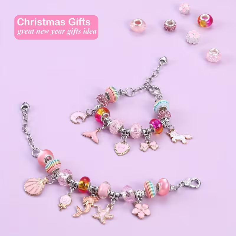 DIY Комплект Гривни с Еднорози и Русалки – 67 Части Пълни с Магия