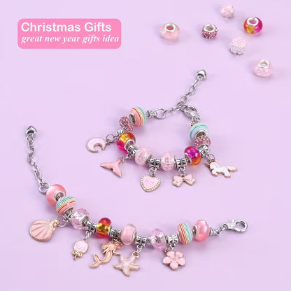 DIY Комплект Гривни с Еднорози и Русалки – 67 Части Пълни с Магия