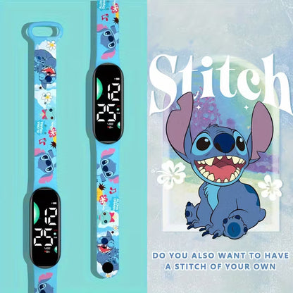 ⭐ Детски LED часовник Stitch – цветен, лек и супер удобен