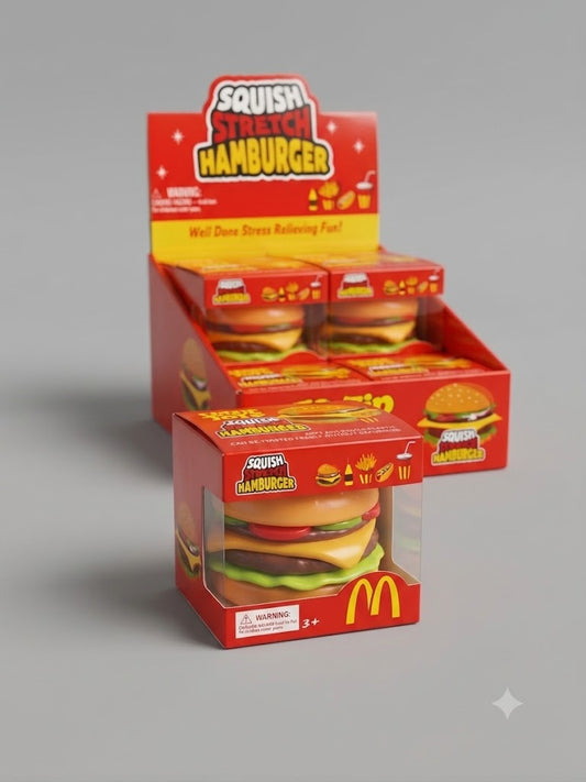 Squish Stretch Hamburger – Макси Разтеглива Fast Food Играчка