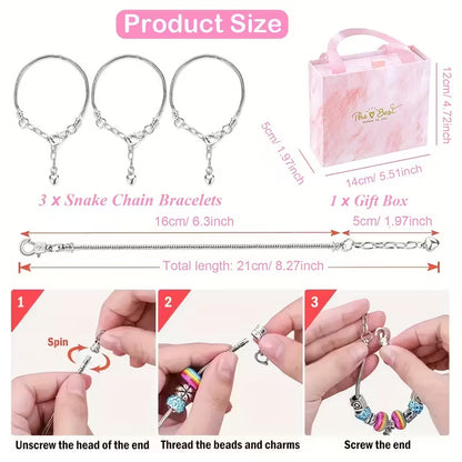 DIY Комплект Гривни с Еднорози и Русалки – 67 Части Пълни с Магия