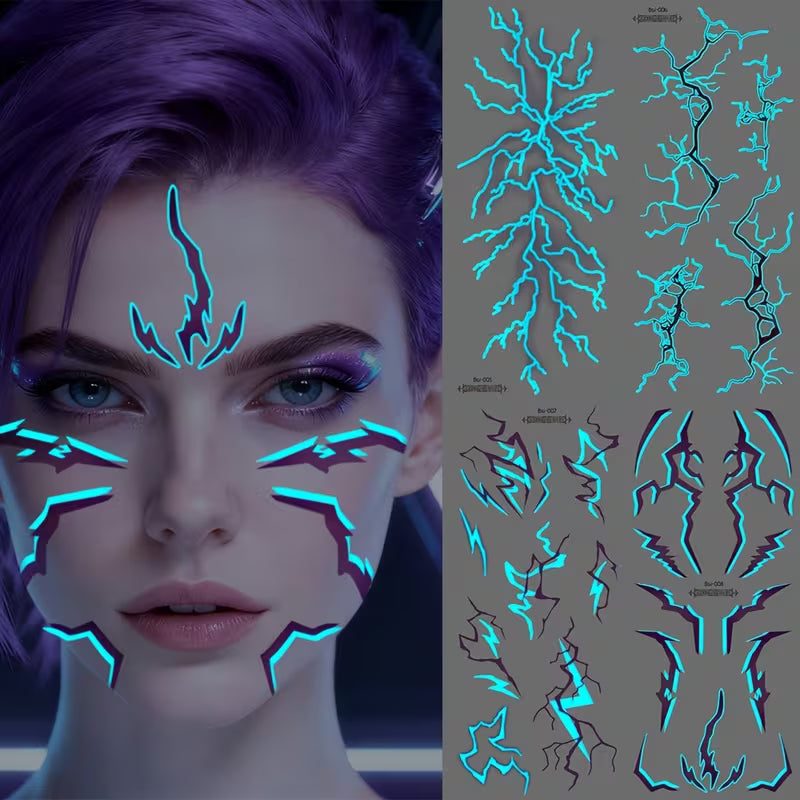 Светещи в тъмното K-Pop Gothic Татуировки