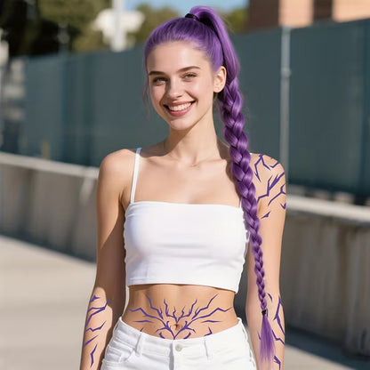 4 броя Големи Лилави K-Pop Татуировки – K-pop Demon Hunters