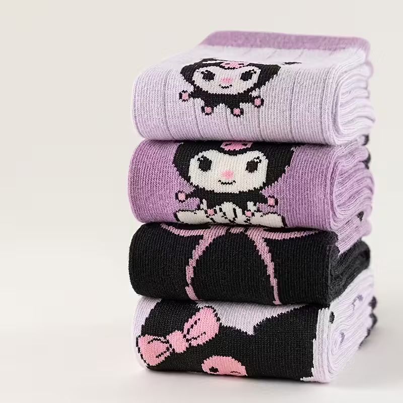 Сет от 4 чифта Kuromi чорапи  – стил за фенове