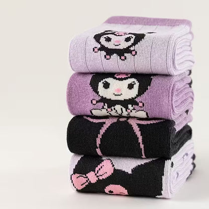 Сет от 4 чифта Kuromi чорапи  – стил за фенове