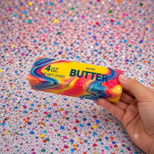 Rainbow Butter Squishy  – Шарено Масло от Мемори Пяна