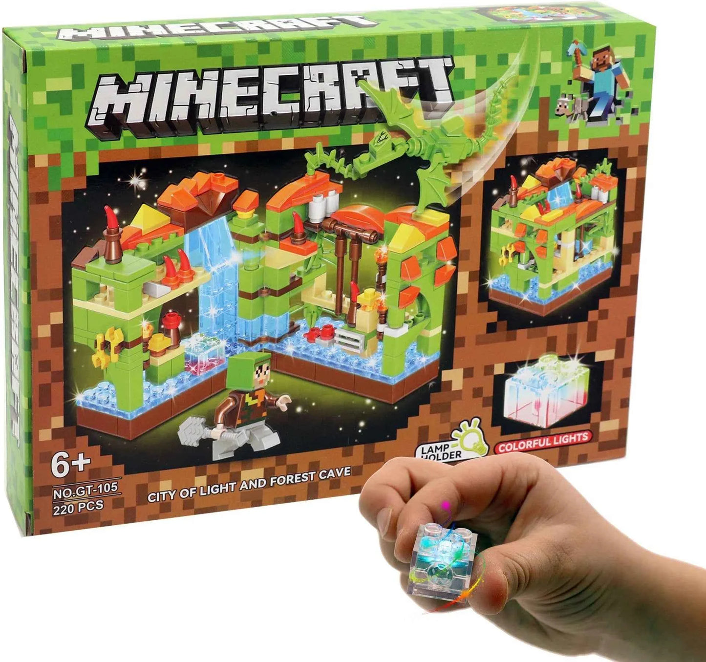 Minecraft „City of Lights“ GT-105 – Конструктор 220 части с LED светлини (4 варианта)