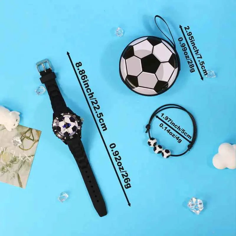 Детски комплект – часовник, гривна и калъф футболна топка