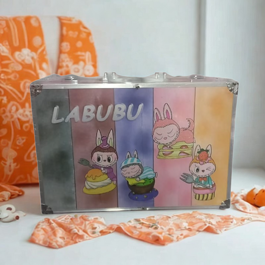 Метално куфарче за рисуване LABUBU - комплект от 106 части