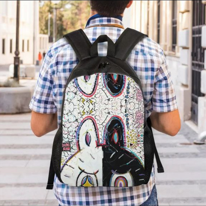 Раница Labubu – Черно & Бяло Графити Дизайн