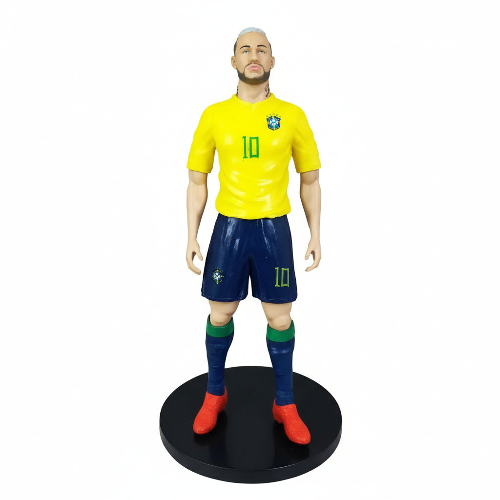 Колекционерска футболна фигурка на Неймар (Neymar Jr) с жълтия национален екип на Бразилия, реалистичен модел