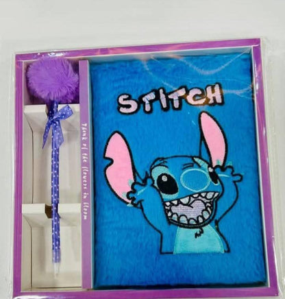 Пухкав комплект Stitch, тефтер и химикалка