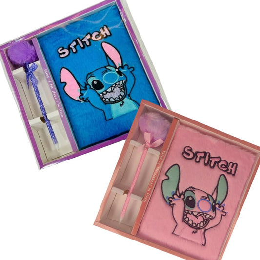Пухкав комплект Stitch, тефтер и химикалка