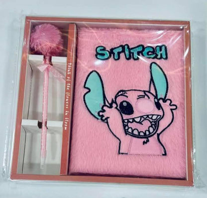 Пухкав комплект Stitch, тефтер и химикалка