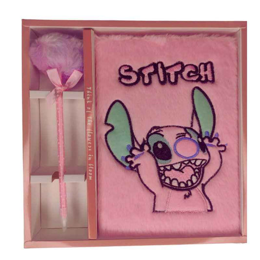 Пухкав комплект Stitch, тефтер и химикалка
