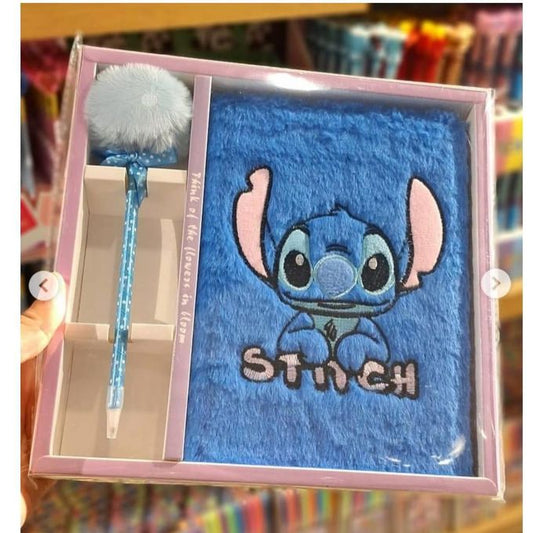 Пухкав комплект Stitch, тефтер и химикалка