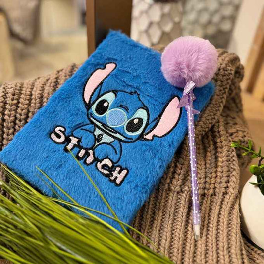 Пухкав комплект Stitch, тефтер и химикалка