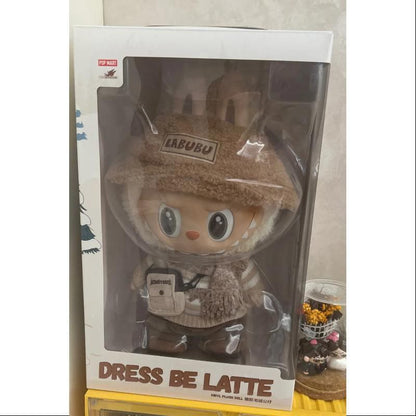 Колекционерска кукла Labubu DRESS BE LATTE, лимитирана серия, 40 см