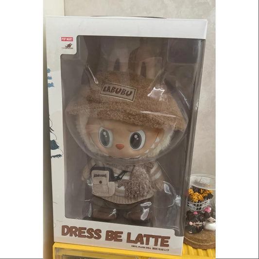 Колекционерска кукла Labubu DRESS BE LATTE, лимитирана серия, 40 см