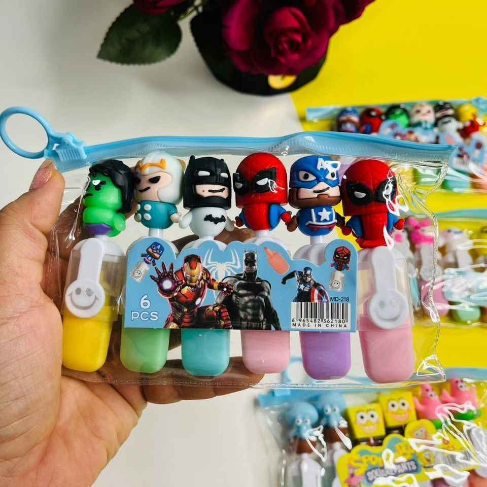 Комплект 6 бр. цветни маркери DC вселена