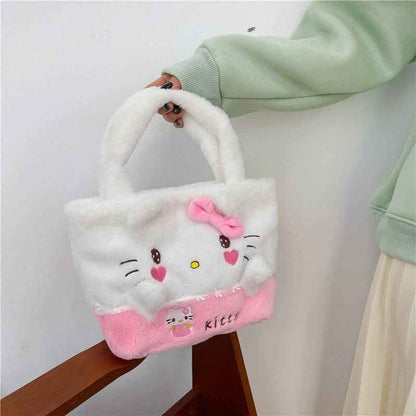 Плюшени чантички със Sanrio герои - Kuromi, My Melody, Cinnamoroll и Pompompurin