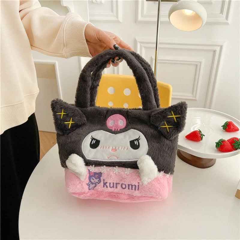 Плюшени чантички със Sanrio герои - Kuromi, My Melody, Cinnamoroll и Pompompurin