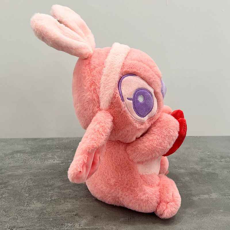 Плюшени играчки Stitch и Angel с червено сърце – 28 см