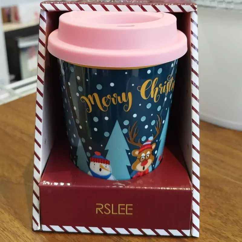 Керамична коледна чаша с капак