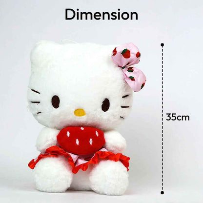 Плюшена играчка Hello Kitty с ягодка – 35 см