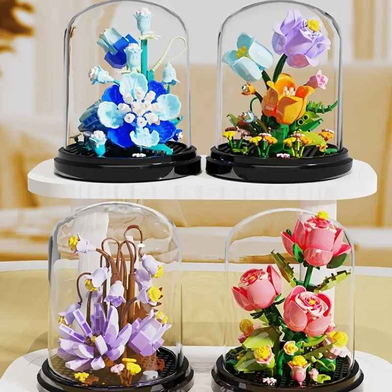 Комплект строителни блокчета – Цветя под стъклен купол