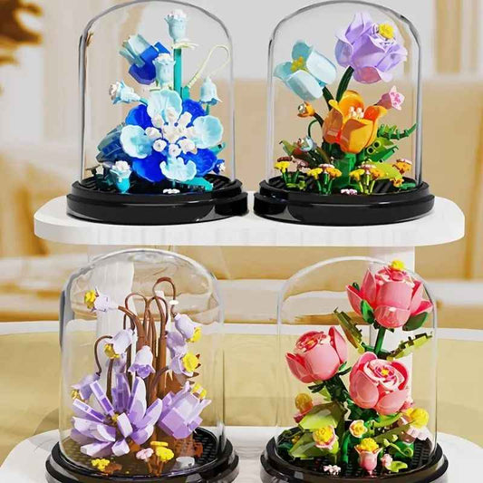 Комплект строителни блокчета – Цветя под стъклен купол