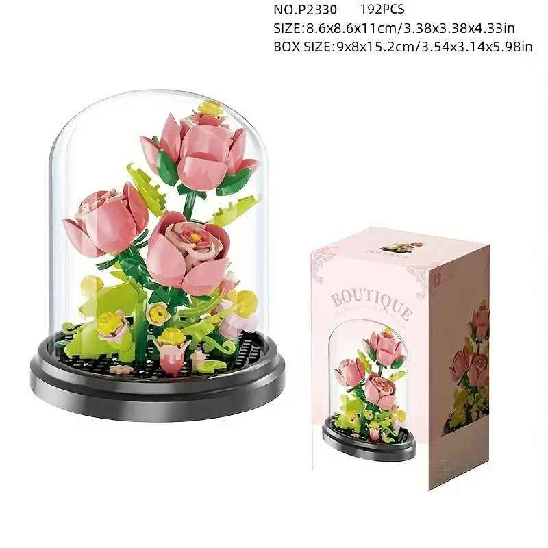 Комплект строителни блокчета – Цветя под стъклен купол