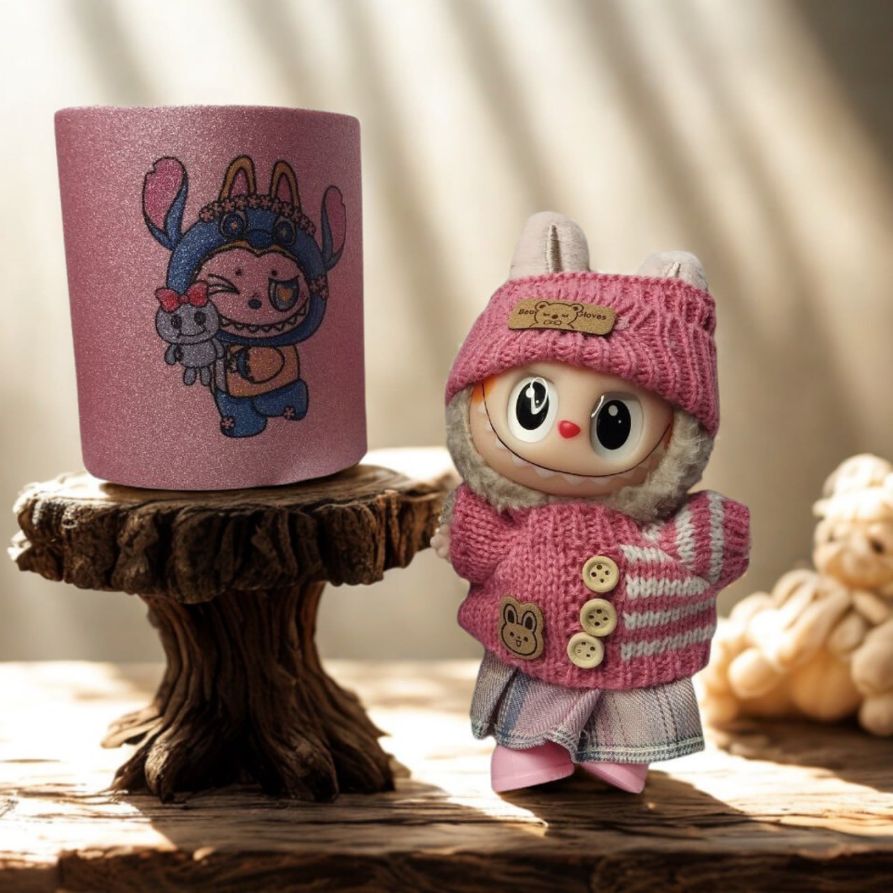 Искряща керамична чаша Лабубу за принцеси