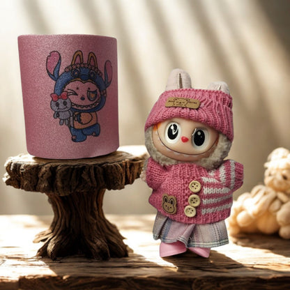 Искряща керамична чаша Лабубу за принцеси