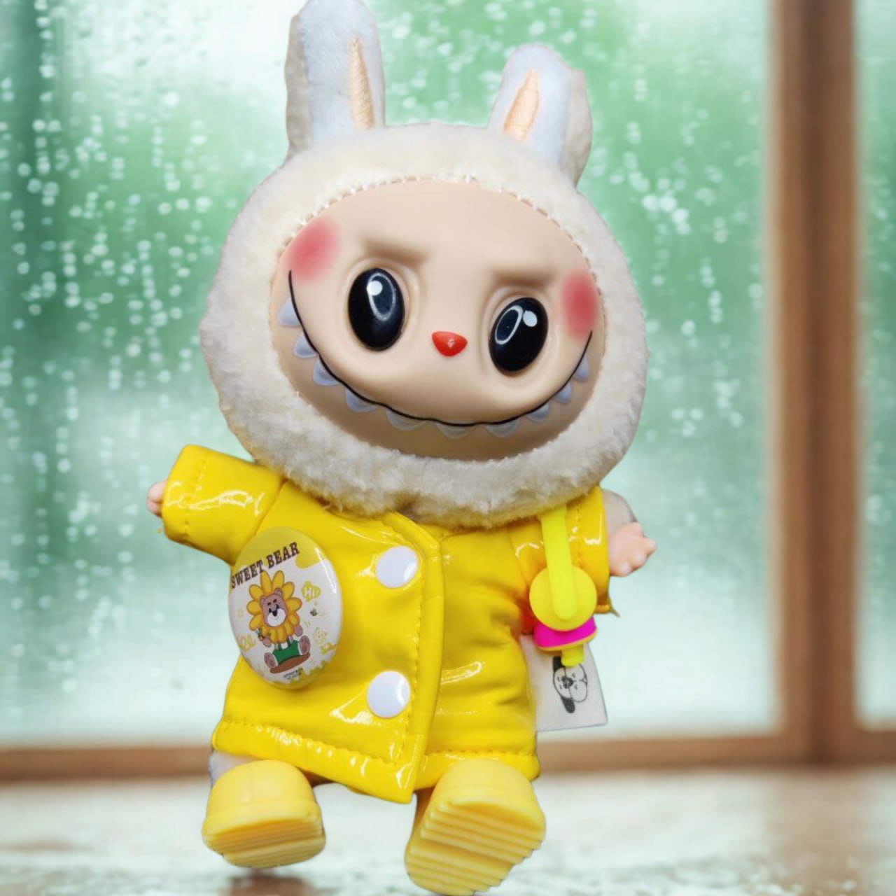 Labubu, готов за есента - Дъждостих