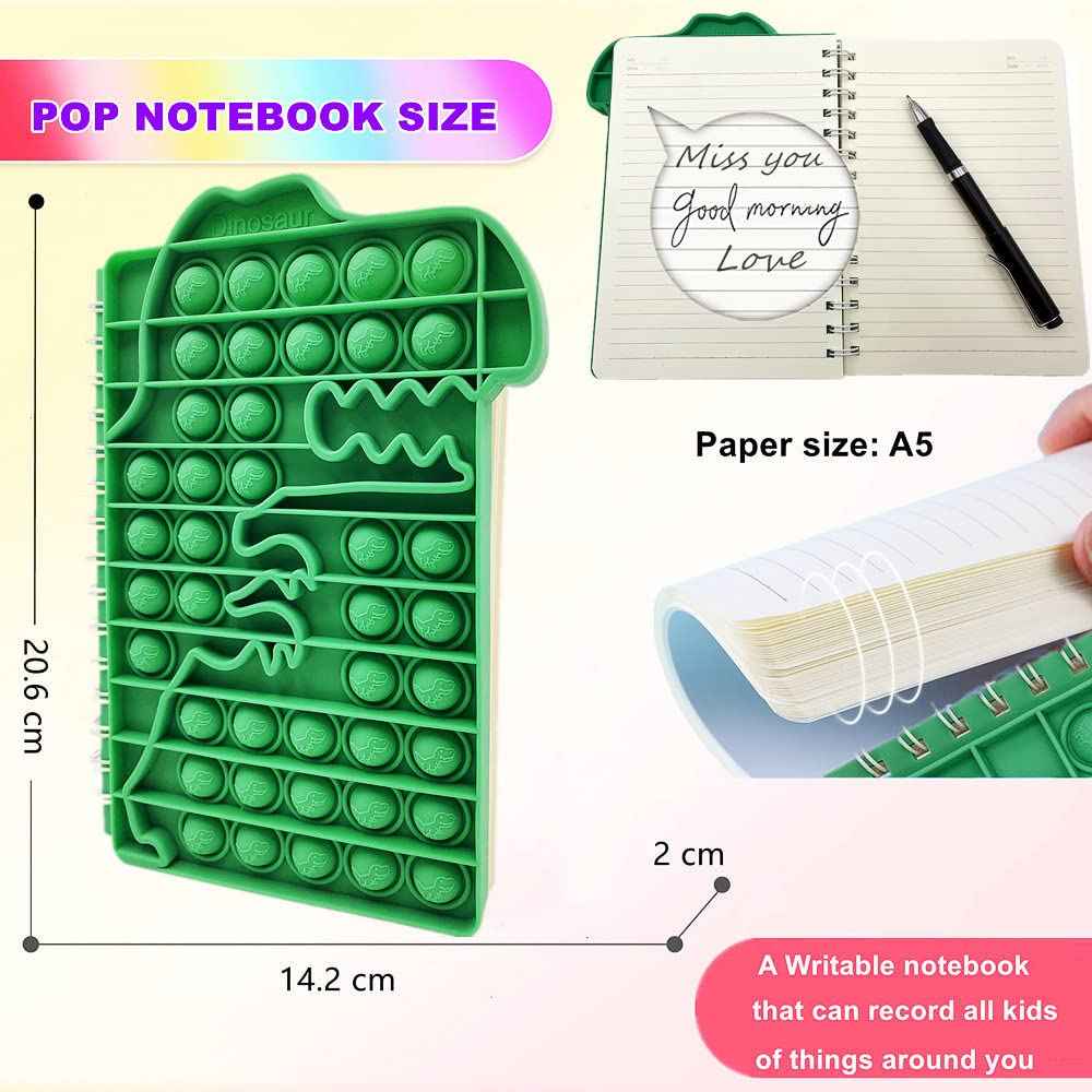 Pop It тефтер Динозавър – записвай, играй и се отпусни