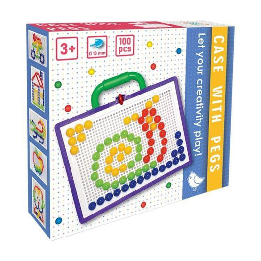 Креативен комплект – Монтесори мозайка със 100 цветни пинчета