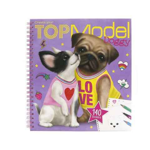 🐶✨ TOP Model Doggy – Книжка за обличане и декориране с 140 стикера